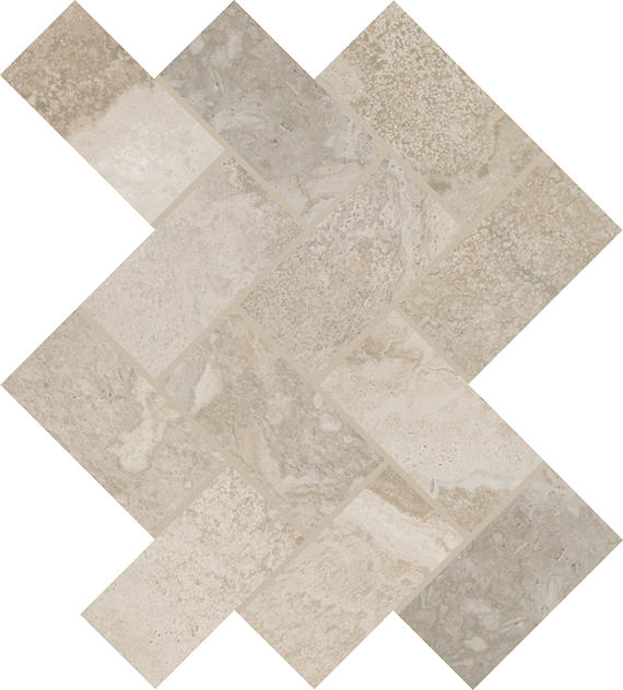 2x4 Archaia Herringbone  Mosaic Stone-Look Matte Smooth Porcelain Tile Taupe