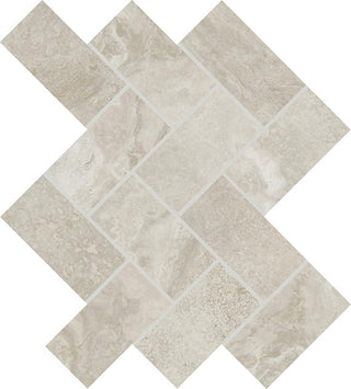12x14 Archaia Herringbone Mosaic Stone-Look Matte Smooth Porcelain Tile