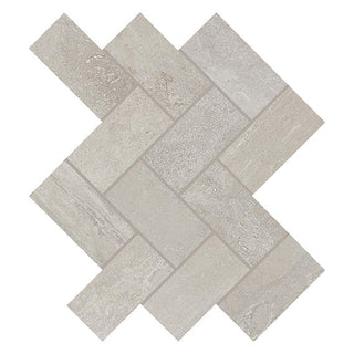 12x14 Advantage Herringbone Mosaic Stone-Look Matte Smooth Ceramic Tile