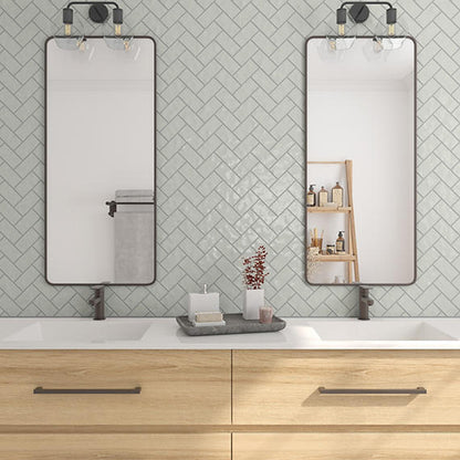 2x4 Artezen Herringbone  Mosaic Solid-Color Glossy Smooth Ceramic Tile Light Gray