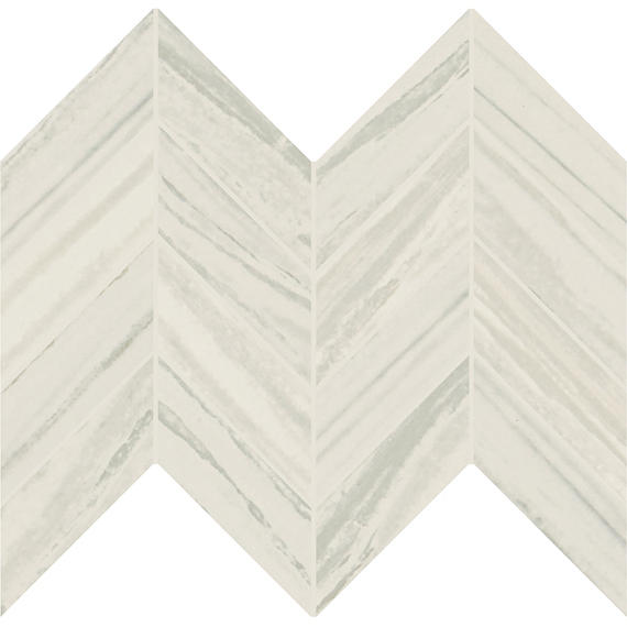 2x5 Vertuo Chevron Light Veining  Mosaic Stone-Look Matte Smooth Porcelain Tile Striped Beige