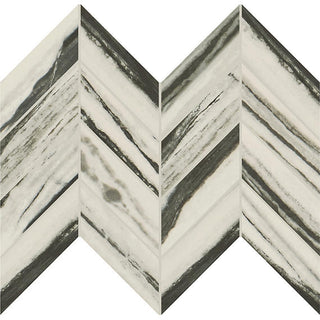 12x12 Vertuo Chevron Light Veining Mosaic Stone-Look Matte Smooth Porcelain Tile