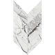 2x5 Marble Attache Lavish Chevron  Mosaic Marble-Look Polished Smooth Porcelain Tile Light Gray