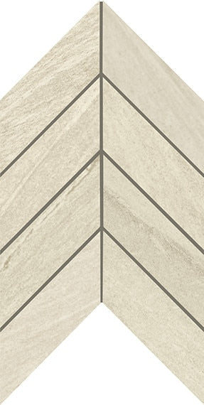 2x5 Montesano Chevron  Mosaic Stone-Look Matte Textured Porcelain Tile Light Sand