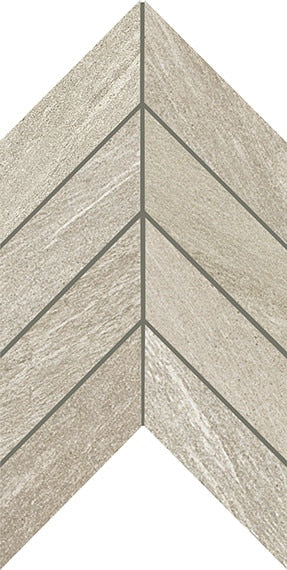 2x5 Montesano Chevron  Mosaic Stone-Look Matte Textured Porcelain Tile Taupe Beige