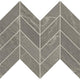 2x5 Vertuo Chevron Scratch Resistant Light Veining Mosaic Stone-Look Matte Smooth Porcelain Tile Warm Gray