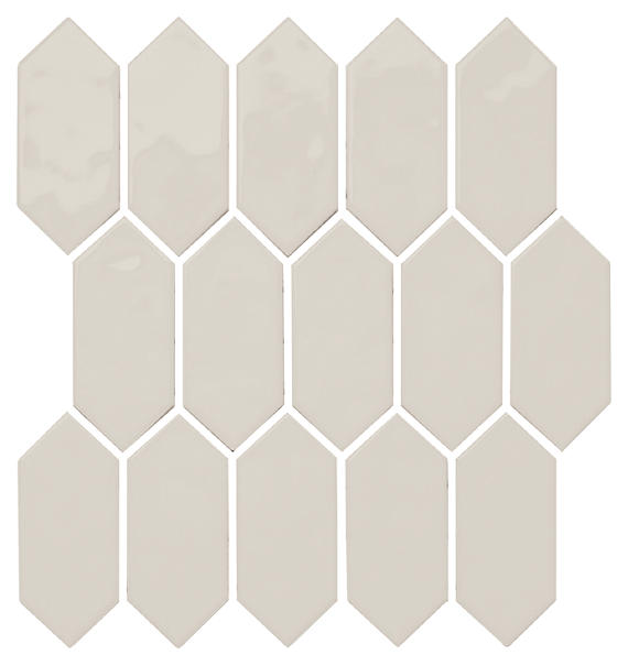 11x12 Mythology Picket  Mosaic Solid-Color Glossy Smooth Ceramic Tile Calm Beige