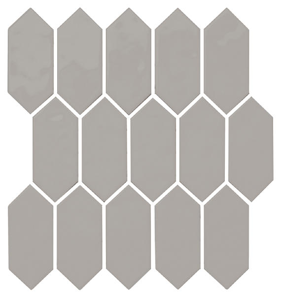 11x12 Mythology Picket  Mosaic Solid-Color Glossy Smooth Ceramic Tile Warm Taupe