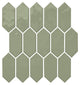 11x12 Mythology Picket  Mosaic Solid-Color Glossy Smooth Ceramic Tile Olive Green