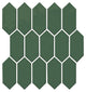 11x12 Mythology Picket  Mosaic Solid-Color Glossy Smooth Ceramic Tile Forest Green