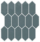 11x12 Mythology Picket  Mosaic Solid-Color Glossy Smooth Ceramic Tile Deep Teal