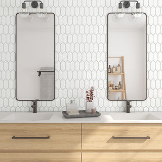Elegant White - 11x12 Artezen Picket Mosaic Solid-Color Glossy Smooth Ceramic Tile