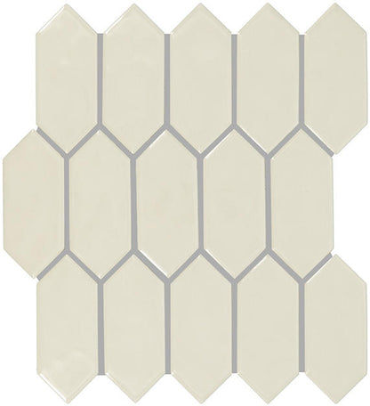 2x5 Artezen Picket  Mosaic Solid-Color Glossy Smooth Ceramic Tile Sand Beige