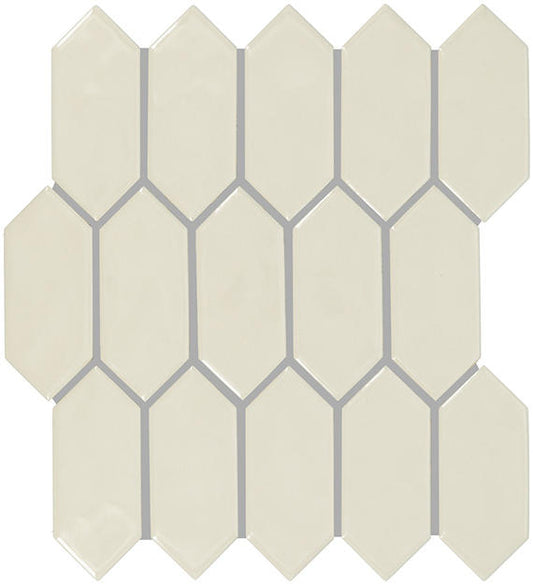 2x5 Artezen Picket  Mosaic Solid-Color Glossy Smooth Ceramic Tile Sand Beige