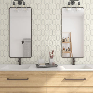Sand Beige - 11x12 Artezen Picket Mosaic Solid-Color Glossy Smooth Ceramic Tile