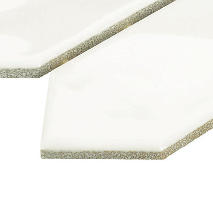 2x5 Studio Haven Picket  Mosaic Solid-Color Glossy Smooth Ceramic Tile Cream White