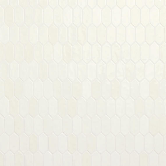 2x5 Studio Haven Picket  Mosaic Solid-Color Glossy Smooth Ceramic Tile Cream White