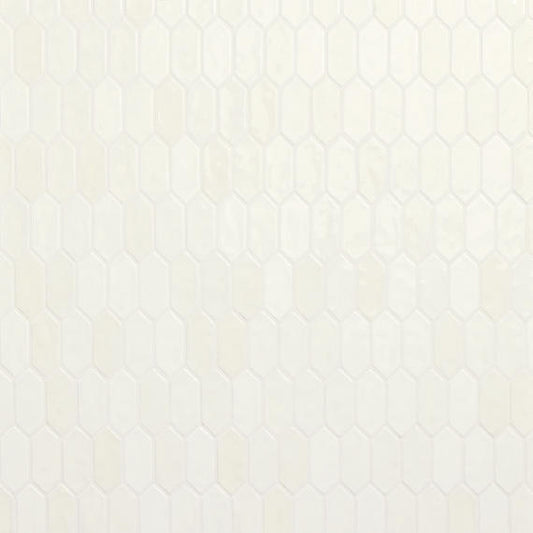 12x11 Studio Haven Picket Mosaic Solid-Color Glossy Smooth Ceramic Tile