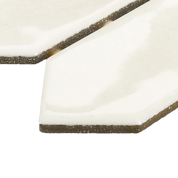 2x5 Studio Haven Picket  Mosaic Solid-Color Glossy Smooth Ceramic Tile Ivory Cream