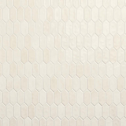 2x5 Studio Haven Picket  Mosaic Solid-Color Glossy Smooth Ceramic Tile Ivory Cream