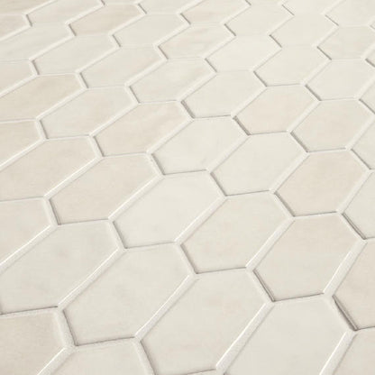 2x5 Studio Haven Picket  Mosaic Solid-Color Glossy Smooth Ceramic Tile Ivory Cream
