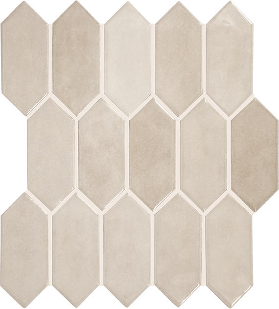 2x5 Studio Haven Picket  Mosaic Solid-Color Glossy Smooth Ceramic Tile Warm Taupe