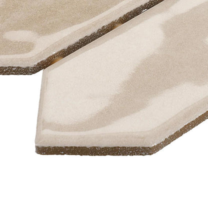 2x5 Studio Haven Picket  Mosaic Solid-Color Glossy Smooth Ceramic Tile Warm Taupe