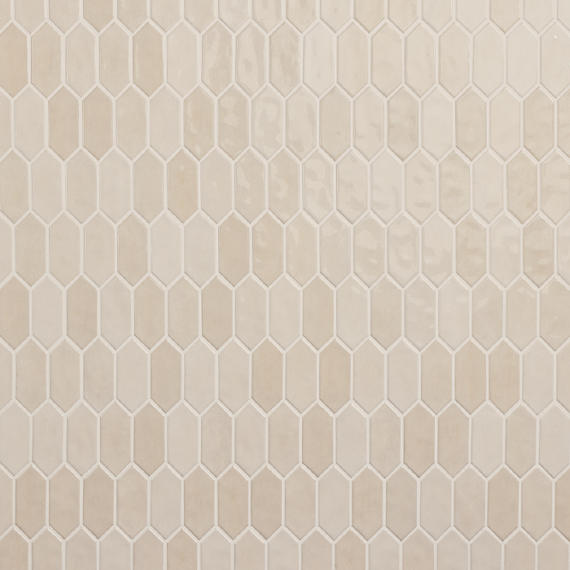 2x5 Studio Haven Picket  Mosaic Solid-Color Glossy Smooth Ceramic Tile Warm Taupe