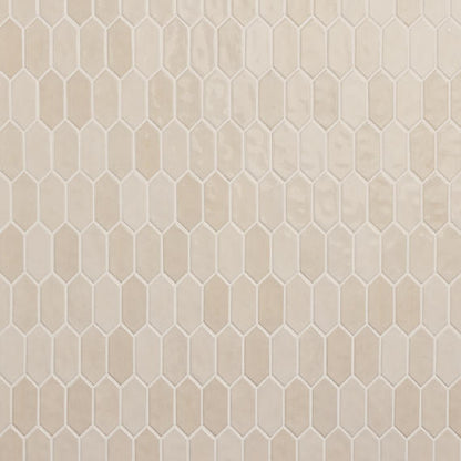 2x5 Studio Haven Picket  Mosaic Solid-Color Glossy Smooth Ceramic Tile Warm Taupe