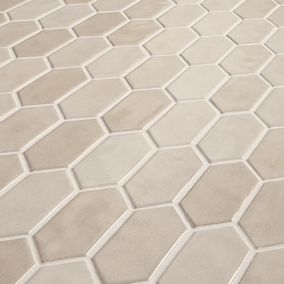 2x5 Studio Haven Picket  Mosaic Solid-Color Glossy Smooth Ceramic Tile Warm Taupe