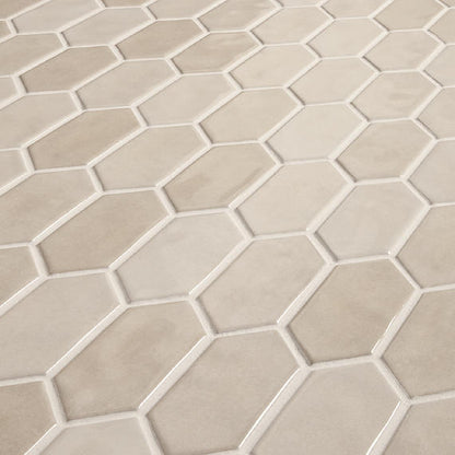 2x5 Studio Haven Picket  Mosaic Solid-Color Glossy Smooth Ceramic Tile Warm Taupe