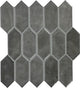 2x5 Studio Haven Picket  Mosaic Solid-Color Glossy Smooth Ceramic Tile Dark Gray