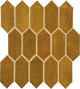 2x5 Studio Haven Picket  Mosaic Solid-Color Glossy Smooth Ceramic Tile Golden Beige