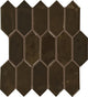 2x5 Studio Haven Picket  Mosaic Solid-Color Glossy Smooth Ceramic Tile Deep Brown