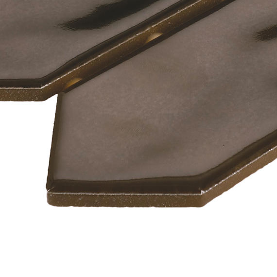 2x5 Studio Haven Picket  Mosaic Solid-Color Glossy Smooth Ceramic Tile Deep Brown