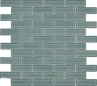 13x15 Revalia Remix Subway Pattern Mosaic Solid-Color Glossy Beveled Ceramic Tile