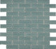 2x6 Revalia Remix Subway Pattern  Mosaic Solid-Color Glossy Beveled Ceramic Tile Dusty Teal
