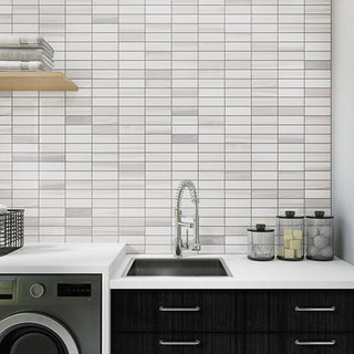 Ivory Marble - 12x18 Perfit Mosaix Grid Mosaic Marble-Look Honed Smooth Stone Tile