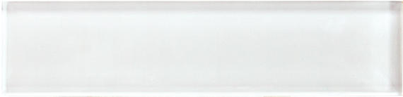 2x8 Color Appeal  Natural Solid-Color Glossy Smooth Glass Tile Pearl White