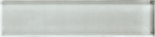 2x8 Color Appeal  Natural Solid-Color Glossy Smooth Glass Tile Silver Gray