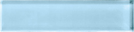 2x8 Color Appeal  Natural Solid-Color Glossy Smooth Glass Tile Sky Blue