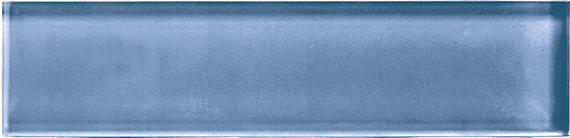 2x8 Color Appeal  Natural Solid-Color Glossy Smooth Glass Tile Steel Blue