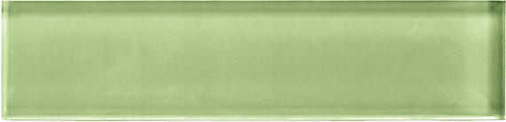 2x8 Color Appeal  Natural Solid-Color Glossy Smooth Glass Tile Olive Green