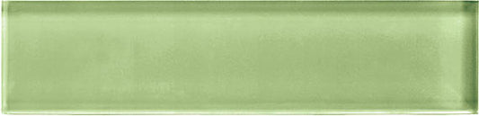2x8 Color Appeal  Natural Solid-Color Glossy Smooth Glass Tile Olive Green