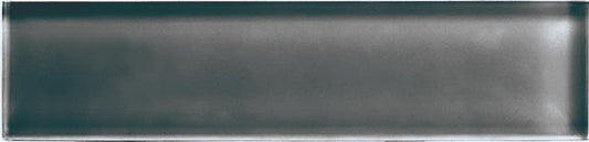 2x8 Color Appeal  Natural Solid-Color Glossy Smooth Glass Tile Charcoal Gray