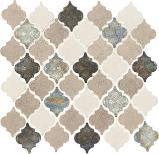 12x14 Decorative Accents Arabesque Random Pattern Mosaic Mixed-Material Brushed Smooth Marble Tile