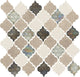 2x2 Decorative Accents Arabesque Random Pattern  Mosaic Mixed-Color Brushed Smooth Marble Tile Beige Cream