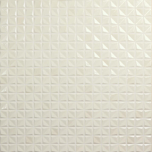 12x12 Artefino Vintage Mosaic Solid-Color Glossy 3D-Geometric Pyramid Porcelain Tile