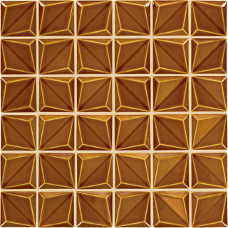 12x12 Artefino Vintage Mosaic Solid-Color Glossy 3D-Geometric Pyramid Porcelain Tile