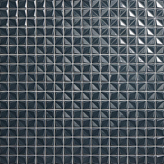 Slate Blue - 12x12 Artefino Vintage Mosaic Solid-Color Glossy 3D-Geometric Pyramid Porcelain Tile